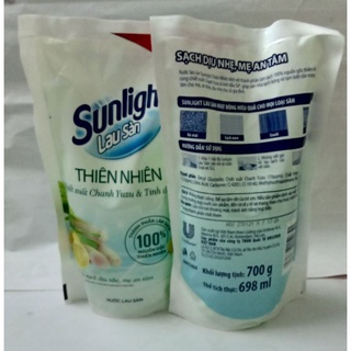 Nước lau Sàn Túi 700ml Sunlight Thiên Nhiên Chiết Xuất Chanh Yuzu & Tinh Dầu Sả