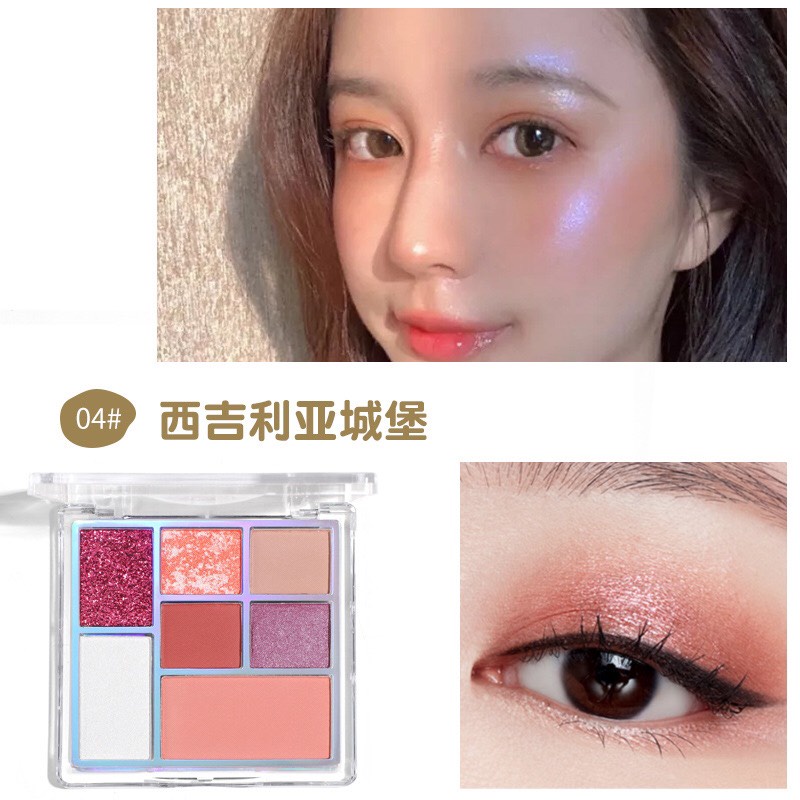 Phấn mắt Lameila 7 màu lì, nhũ cho đôi mắt lung linh
