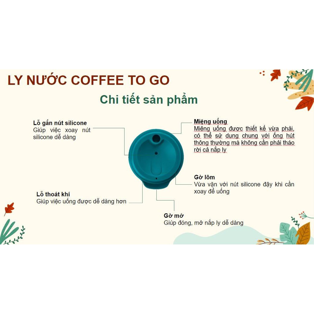 Ly Coffee To Go 490ML Tupperware TẶNG Quai Xách