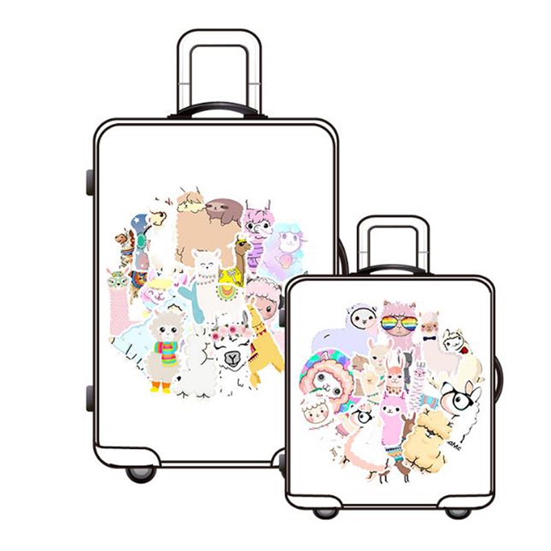 Bộ 50 Miếng Dán Trang Trí Laptop Vali Hình Lạc Đà Alpaca Dễ Thương