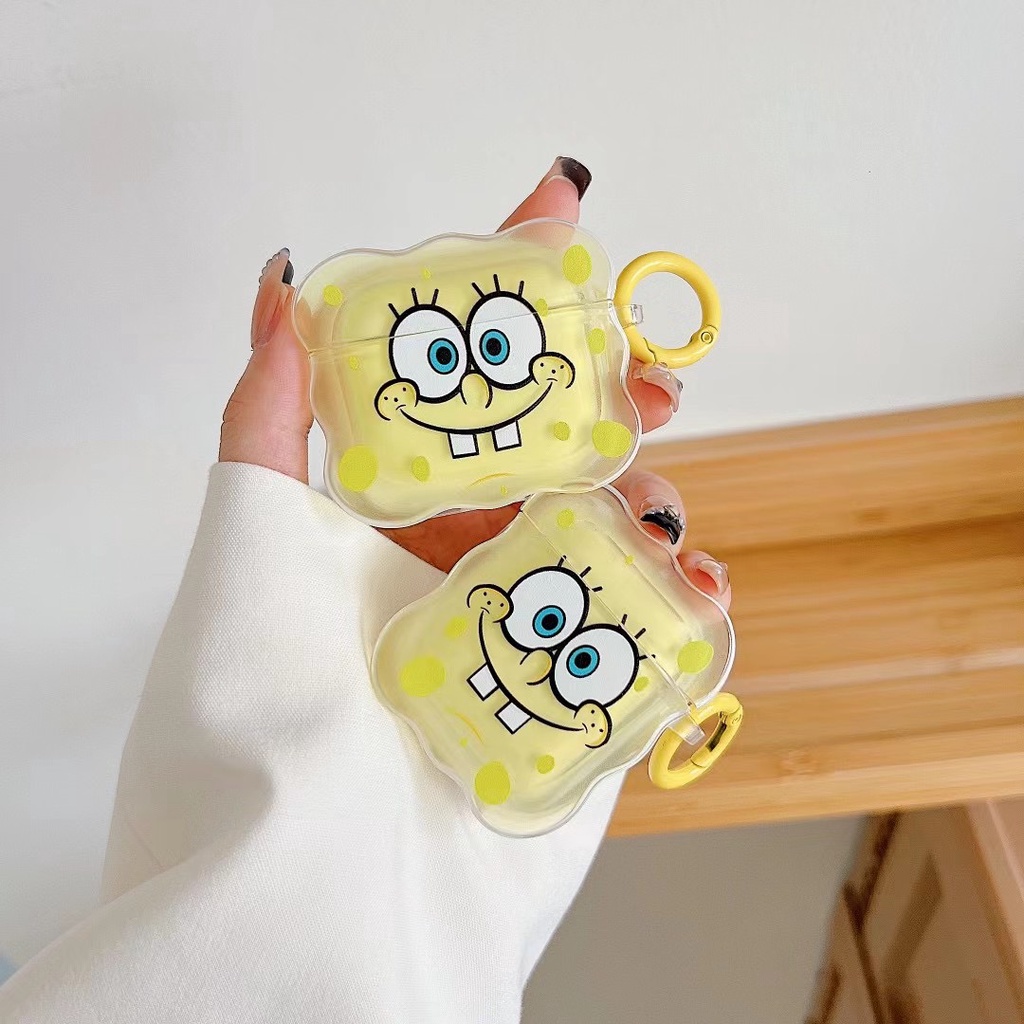 Vỏ Bảo Vệ Hộp Sạc Tai Nghe Bluetooth airpods 1 2 pro Bằng tpu Mềm Hình Spongebob Patrick