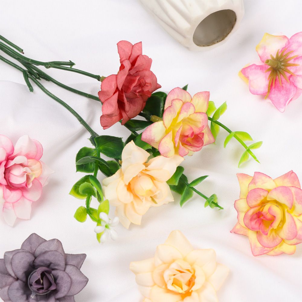 CONOPERY Bộ 5 Bông Hoa Hồng Giả Nhiều Màu Dùng Trang Trí Tiệc Cưới / Sổ Tay Diy