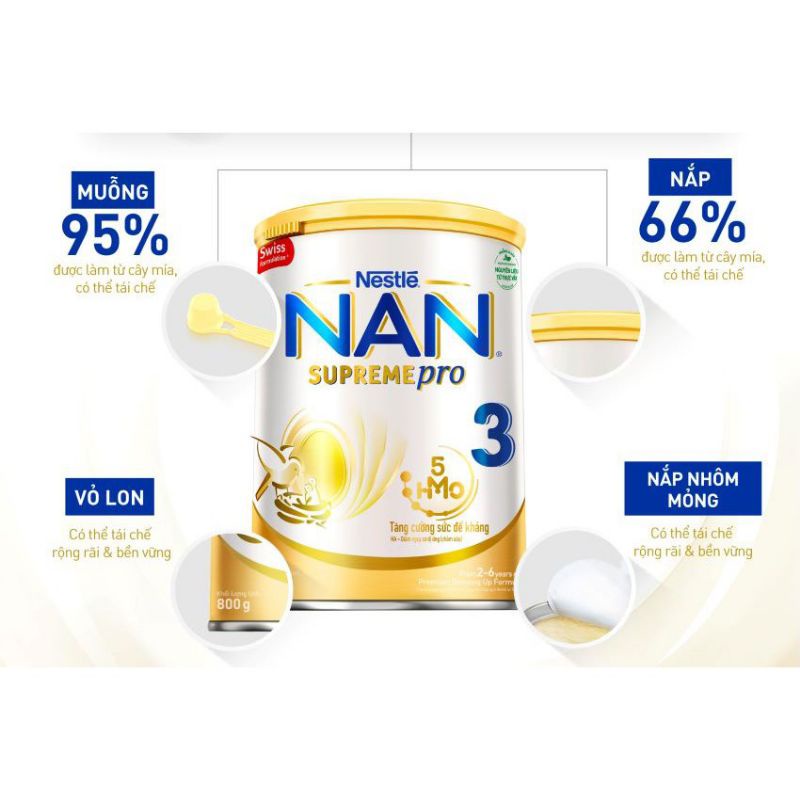 [ Date T7/24 ]Sữa bột Nan Supreme Pro 3 (800g) mẫu mới