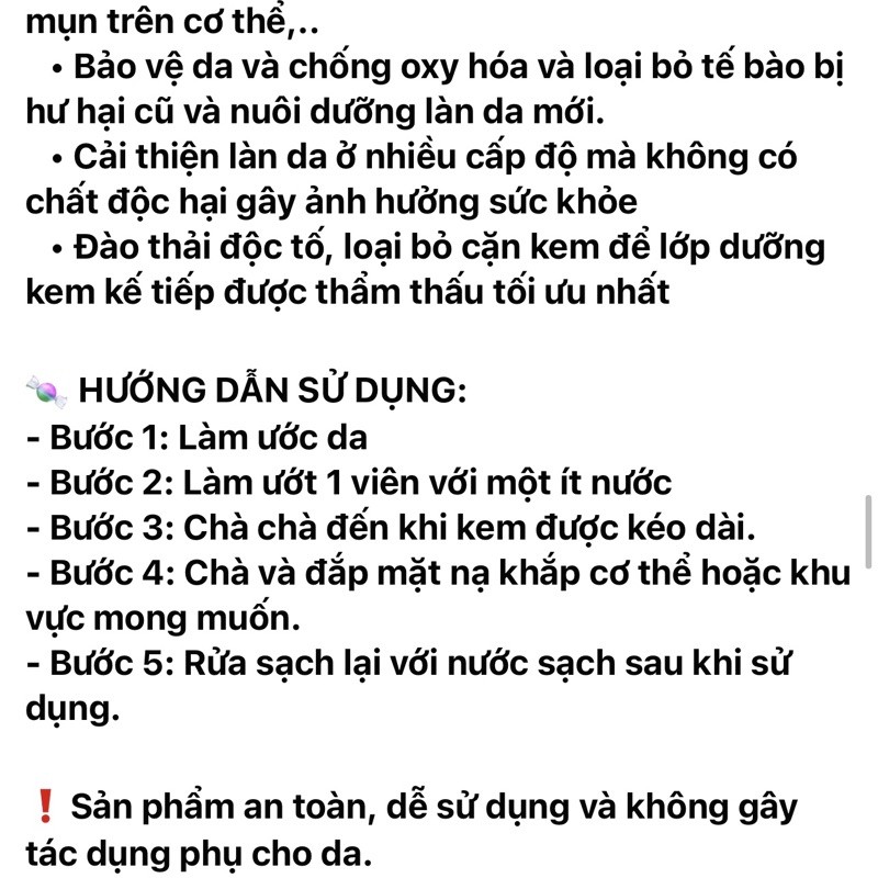 Viên Kẹo Tẩy Tế Bào Da Chết Toàn Thân Trắng Sáng Da Hiệu Quả BIOAQUA