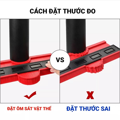 Thước Nhựa Chuyên Dụng Đo Định Hình Cạnh - Sao Chép Sơ Đồ 12CM Dùng Trong Làm Mộc, Lát Gạch