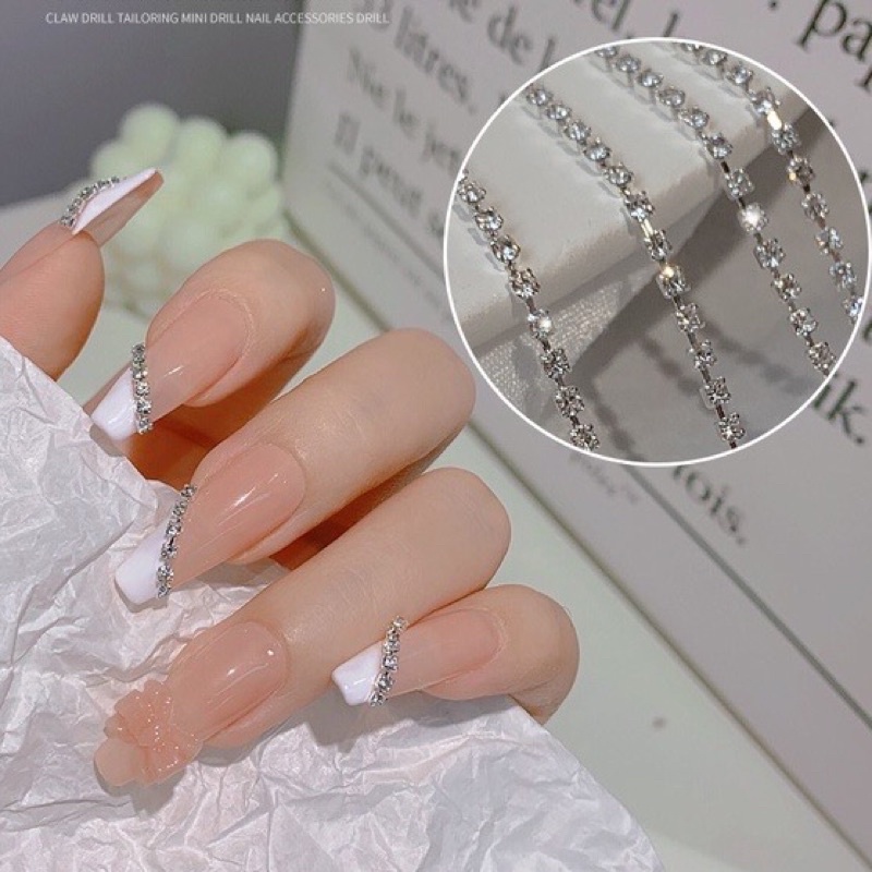Dây xích đ.á siêu sáng trang trí móng làm nail