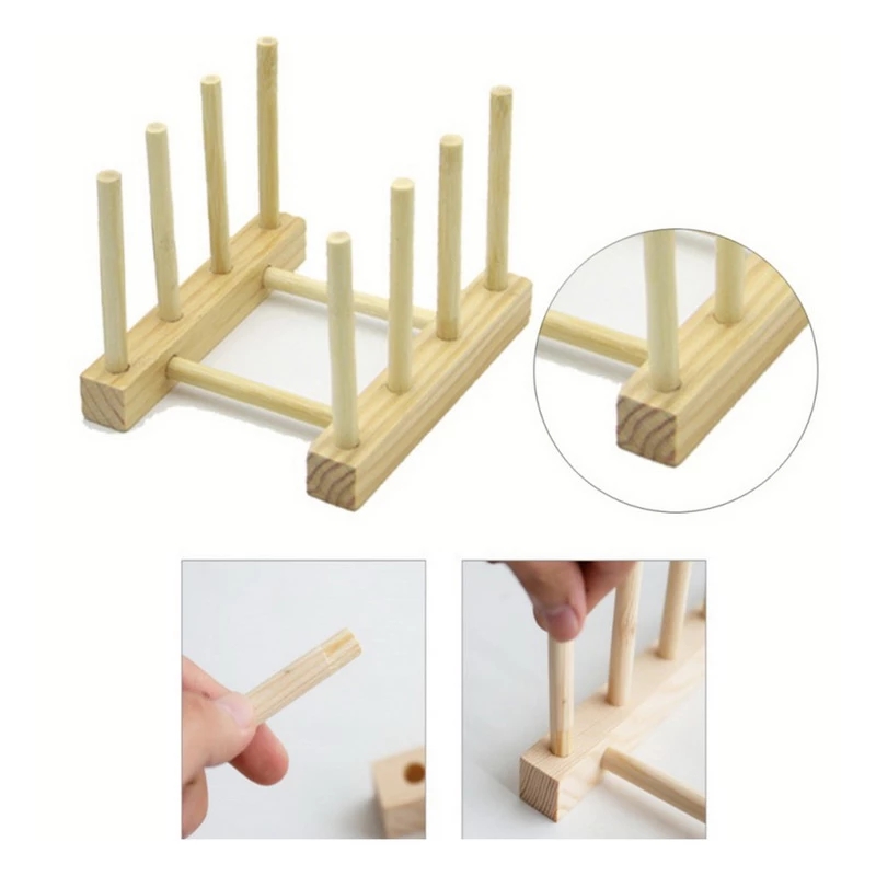 Kệ úp chén dĩa ráo nước bằng gỗ đa chức năng
