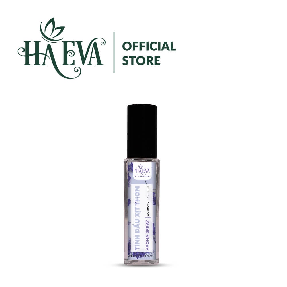 Tinh dầu xịt thơm Oải Hương Haeva 10ml, 100% thiên nhiên, giúp khử mùi, kháng khuẩn, giảm căng thẳng, thư giãn