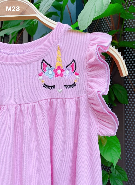 Váy Bé Gái Thêu Ngựa Pony Miakids Siêu Cưng Mềm Mát (Hình Shop Chụp Thật)