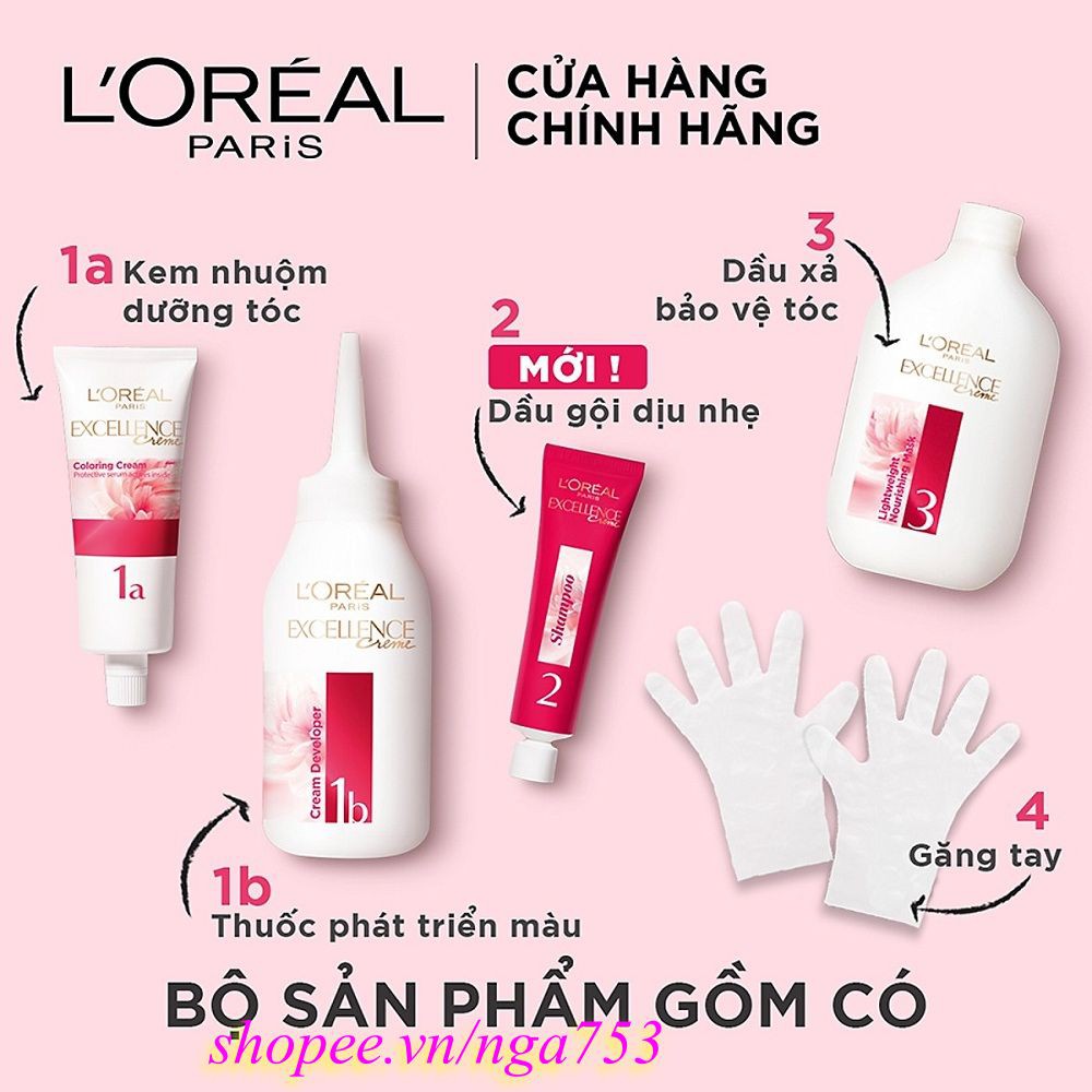 Thuốc nhuộm tóc #6.45 Loreal Excellence Creme (Nâu Ánh Đỏ) 100% chính hãng, shop 99K cung cấp & bảo trợ.