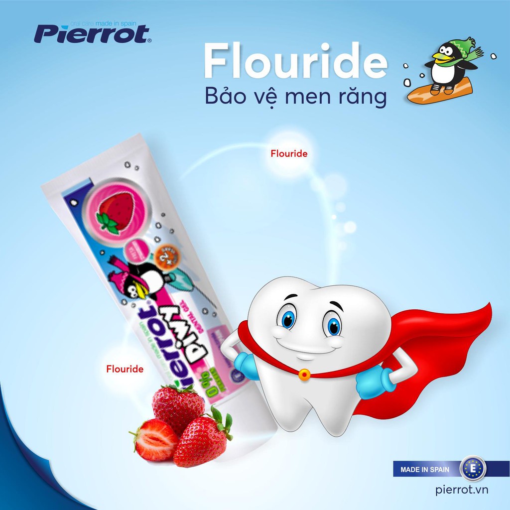 Kem Đánh Răng Trẻ Em Pierrot Hương Dâu Tây 75ml, Bảo Vệ Răng Nướu Chắc Khỏe