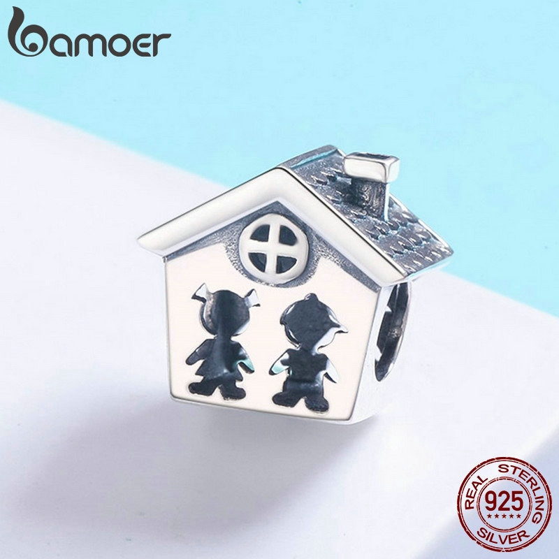 Hạt Làm Trang Sức Bamoer SCC541 Bằng Bạc 925 Hình Ngôi Nhà