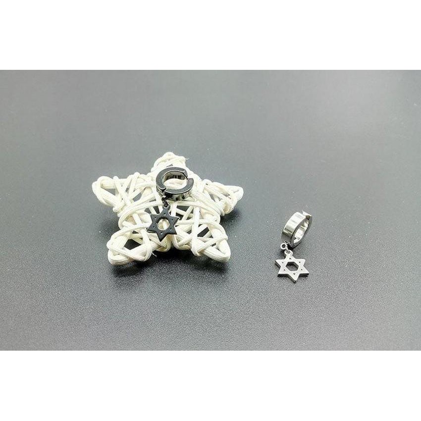 Khuyên tai dạng kẹp Ngôi Sao trang sức phụ kiện nam nữ phong cách Hàn Quốc bông tai Unisex titan không gỉ