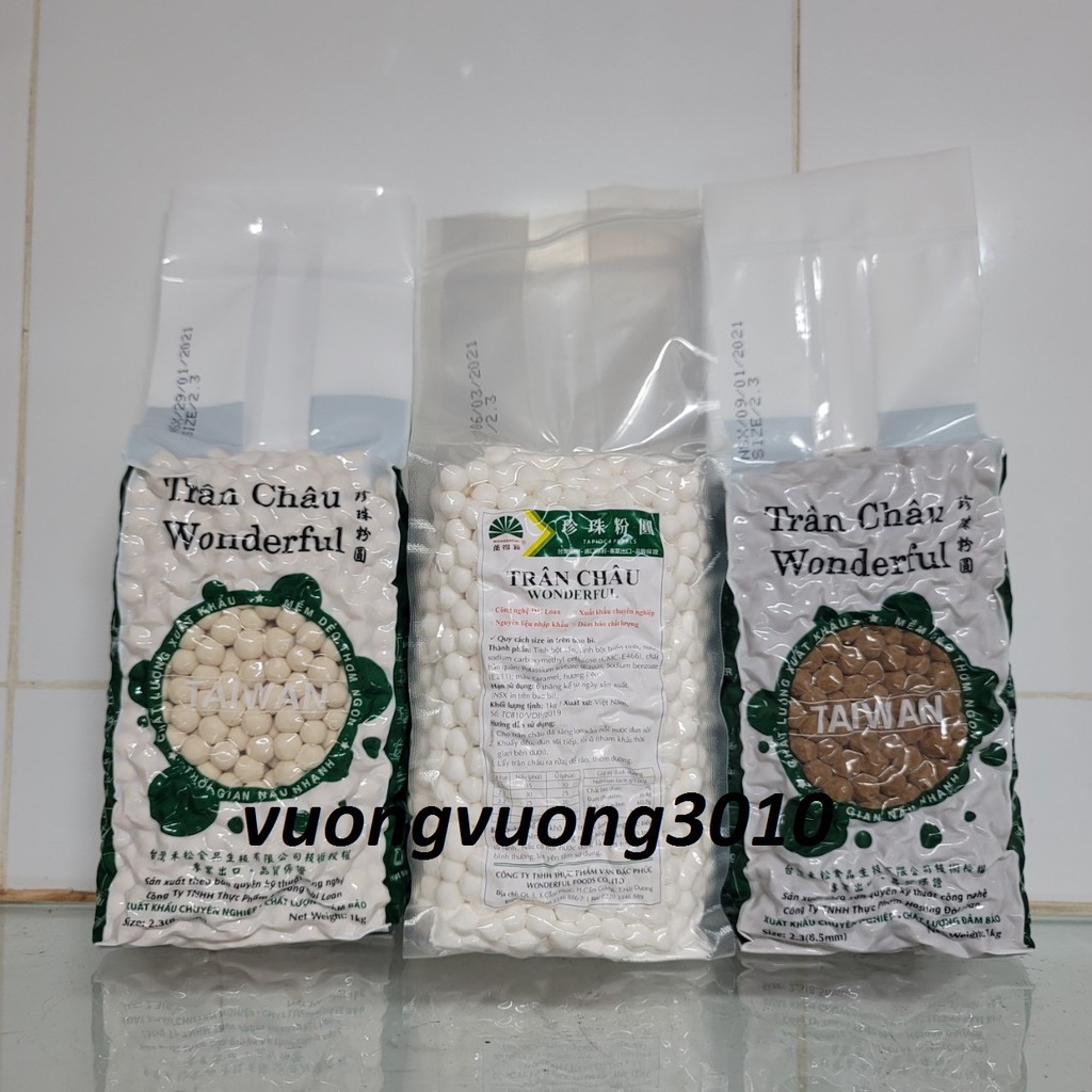 Trân Châu Wonderful ( Trắng, Hoàng Kim, Caramel) gói 1kg
