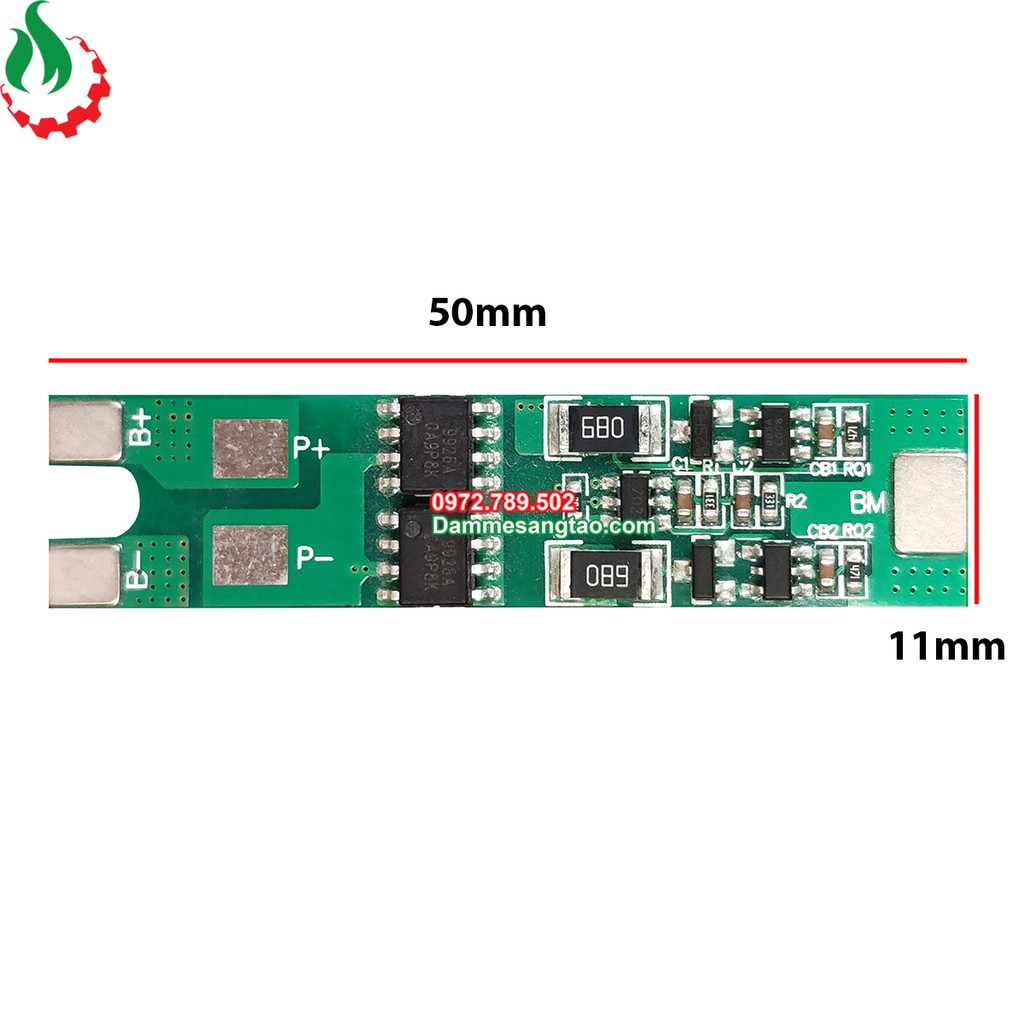 Mạch 2S 7.4V 5A BW JH bảo vệ pin Li-ion 3.7V