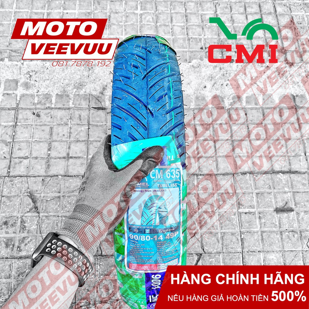 Vỏ lốp xe máy Camel CRV Cheetah 90/80-14 TL 635 Gai Zin Vario (Lốp không ruột)