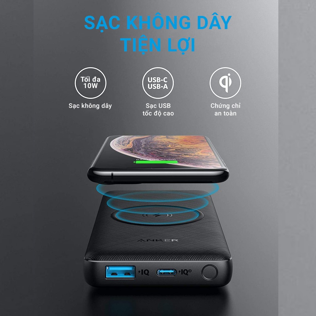 Sạc dự phòng không dây ANKER A1617 PowerCore III 10000mAh chính hãng fullbox tistore