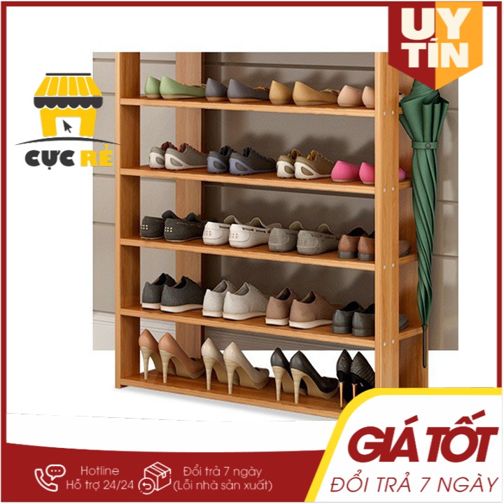 Kệ giày gỗ 5 tầng cao cấp, Kể để giày Gỗ Sơn Lót Phủ PU
