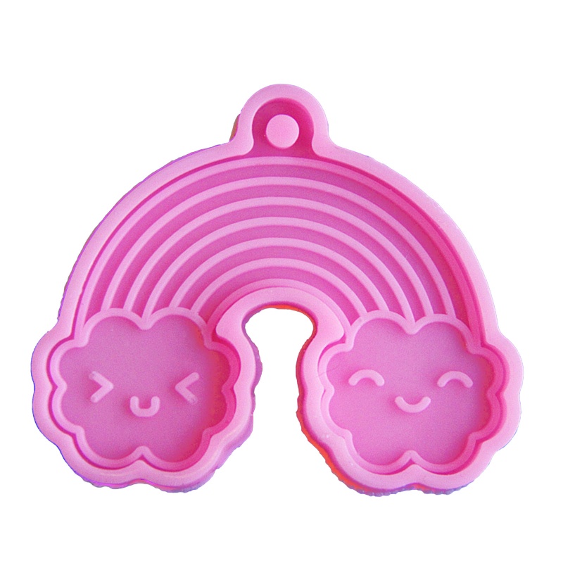 Khuôn Silicone Làm Móc Khóa Resin Hình Đám Mây/Cầu Vồng DIY