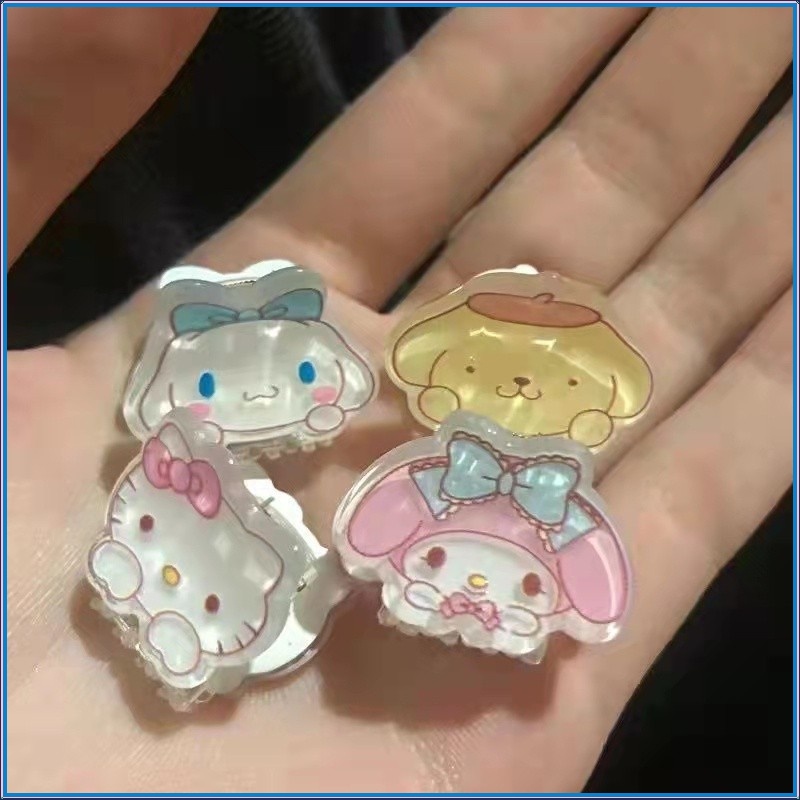 Kẹp Tóc Mini Hình Hello Kitty / Cún Cinnamon / Melody Dễ Thương Phong Cách Nhật Bản
