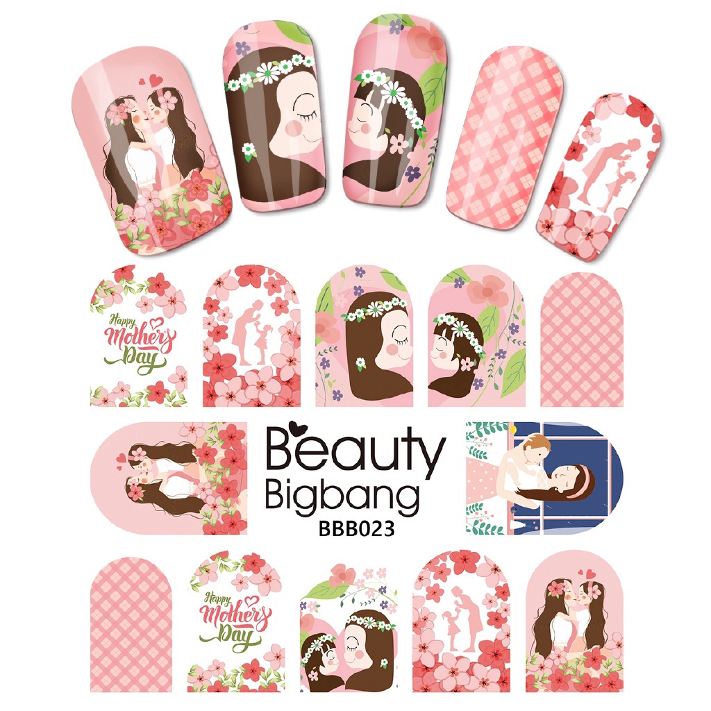 [Hàng mới về] Tấm sticker dán trang trí móng tay beautybigbang