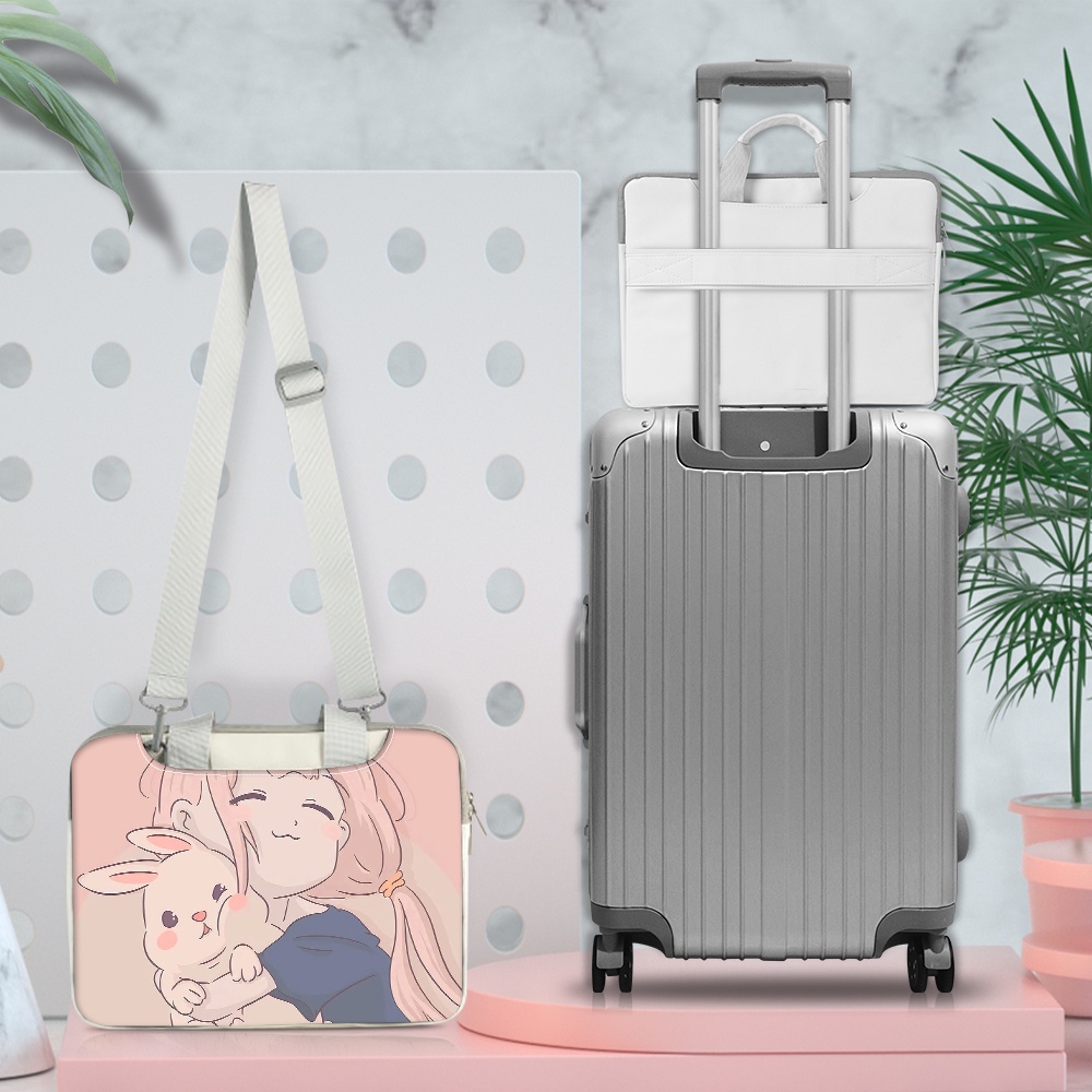 Dễ Thương Túi Đựng Laptop 14 / 15 / 17 Inch Có Dây Đeo Vai Tùy Chỉnh Tiện Dụng Cho Bé Gái