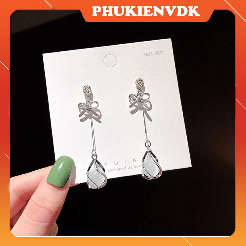 Khuyên tai dáng dài gắn đá lấp lánh MS2888