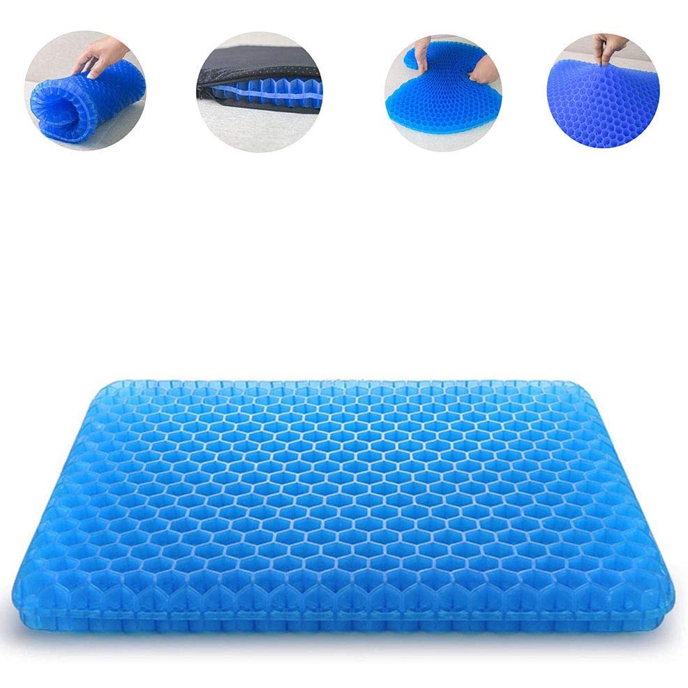 Đệm Lót Ghế 3d Gel Silicone Thoáng Khí Cao Cấp Chống Đau Mỏi - Tặng Bọc Vải Đệm Nệm Lót Ghế Cao Cấp