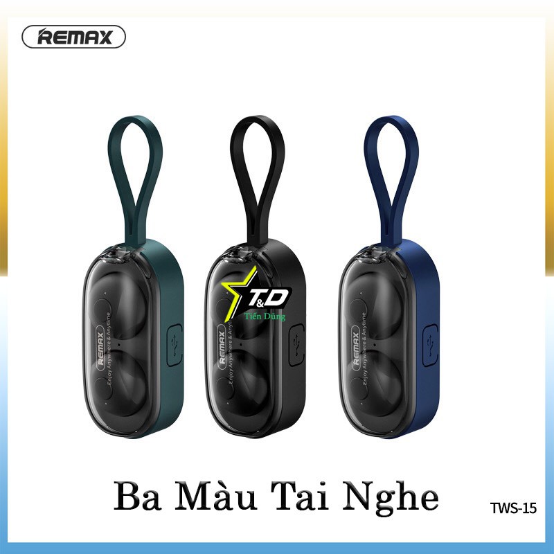 Tai nghe Remax TWS-15 dáng thể theo có độc sạc kiểu vòng đeo tay- Tai nghe bluetooth không dây TWS-15 True Wirele độc lạ