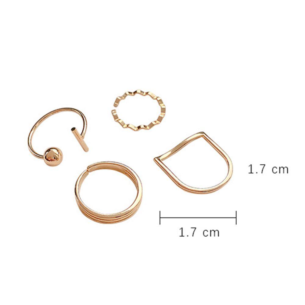 Set 4 Nhẫn Phong Cách Hàn Quốc Đơn Giản Cho Nữ
