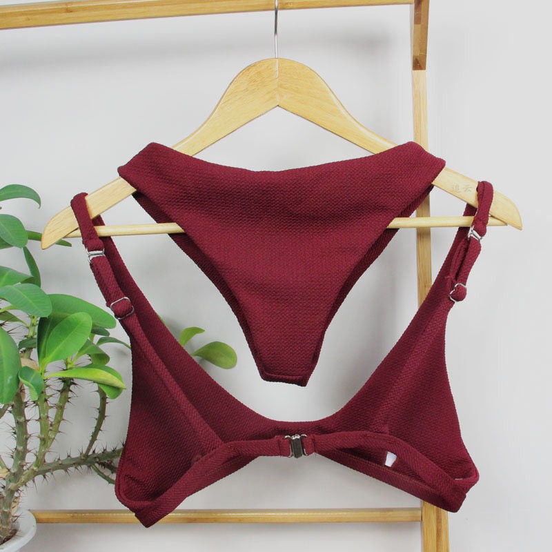 Bikini nữ phối dây màu trơn gợi cảm | BigBuy360 - bigbuy360.vn