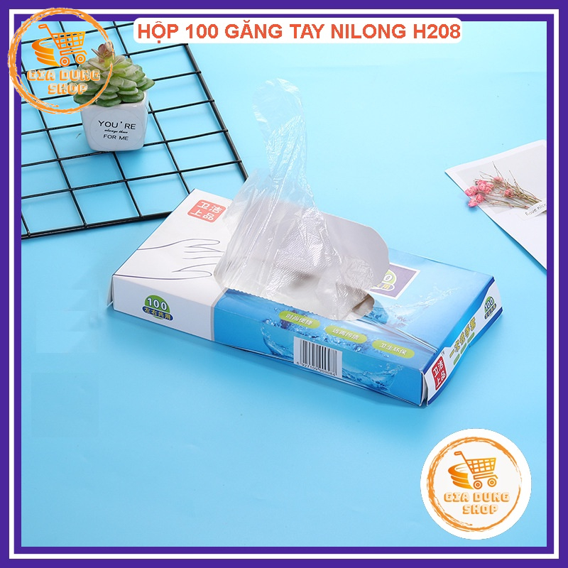 Găng Tay Nấu Ăn Hộp 100 Cái Bao Tay Dùng 1 Lần H208 Siêu Dai Siêu Tiện Dụng