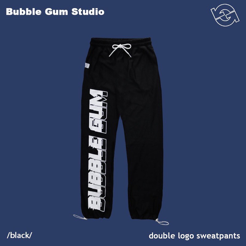 Quần nỉ dài Double logo - Bubble Gum