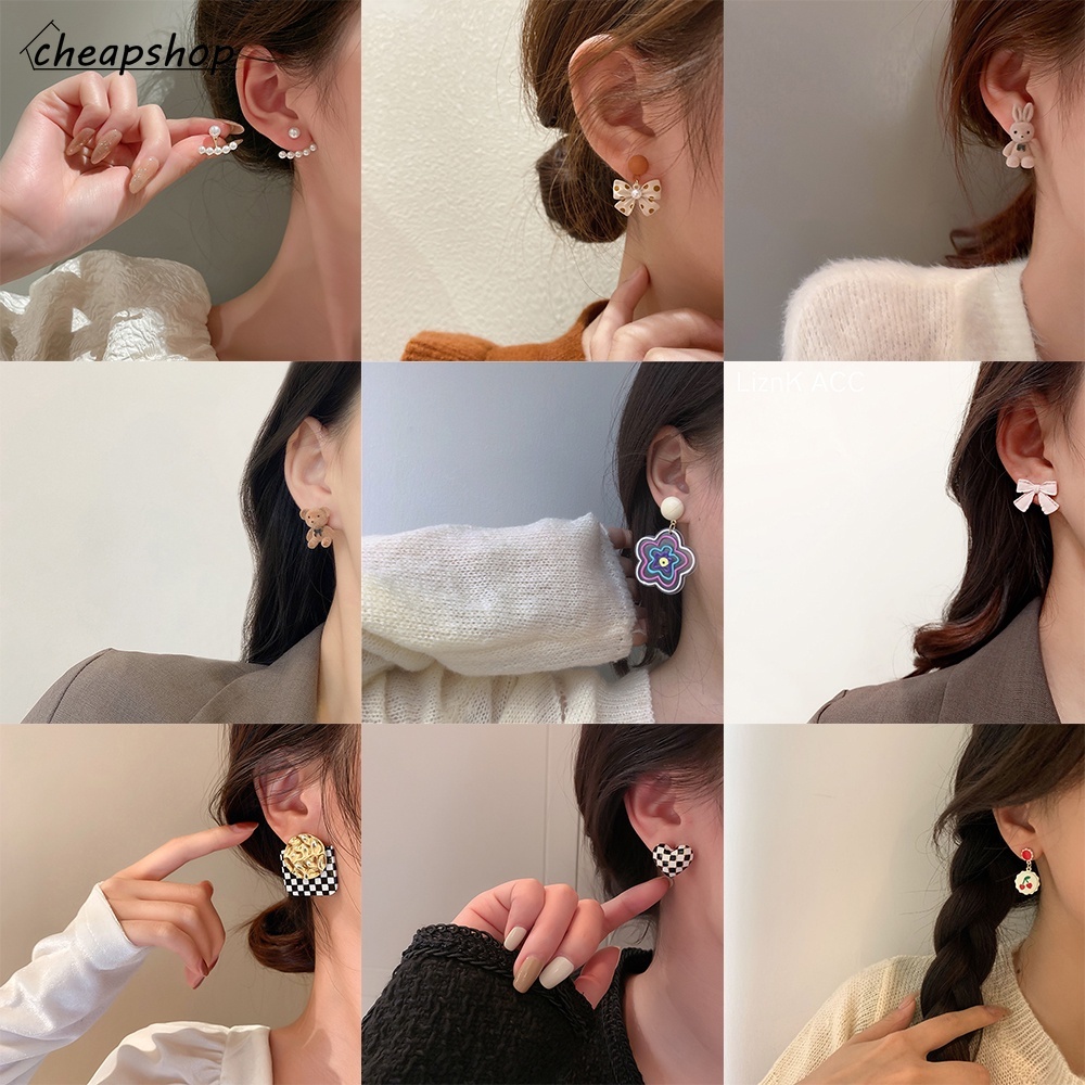 IF YOU Bông Tai Đôi Khuyên Tai Hình Nơ Dễ Thương Thanh Lịch Thời Trang Cho Nữ