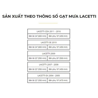 Gạt Mưa Silicon siêu sạch Cho Xe LACETTI