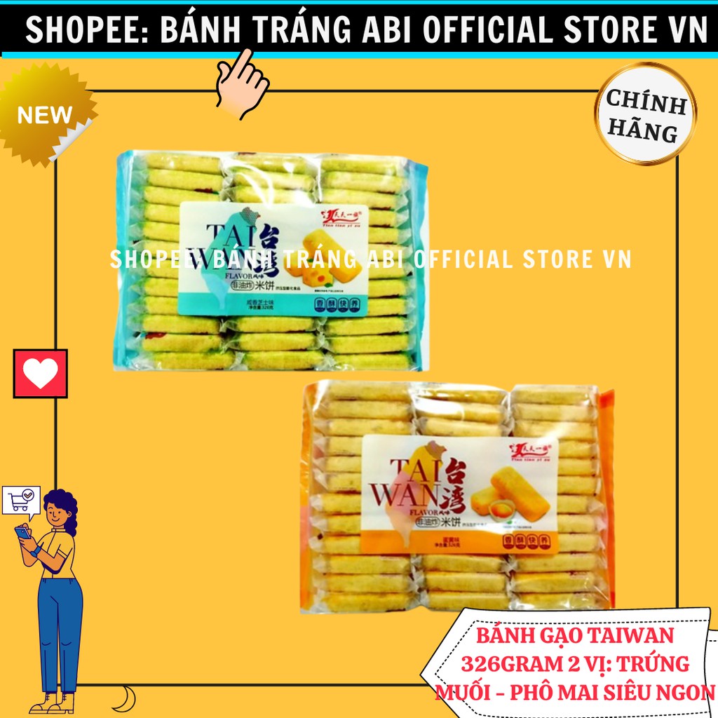 BÁNH GẠO TAIWAN FLAVOR 2 VỊ 326GRAM 🧀