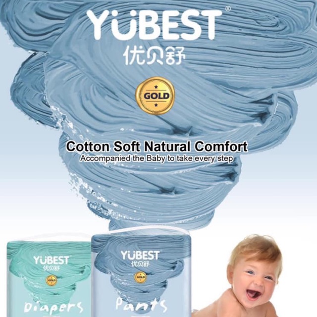 Bỉm Yubest Gold dán/quần nội địa Trung cho bé S90 M84 L78 XL72 XXL66