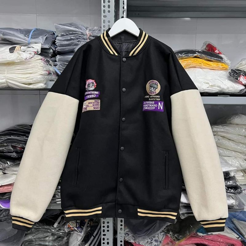 Áo Khoác Bomber Aiteen Nỉ Dạ Siêu Dày Lót Dù, Tay bông Unisex  2tclothes