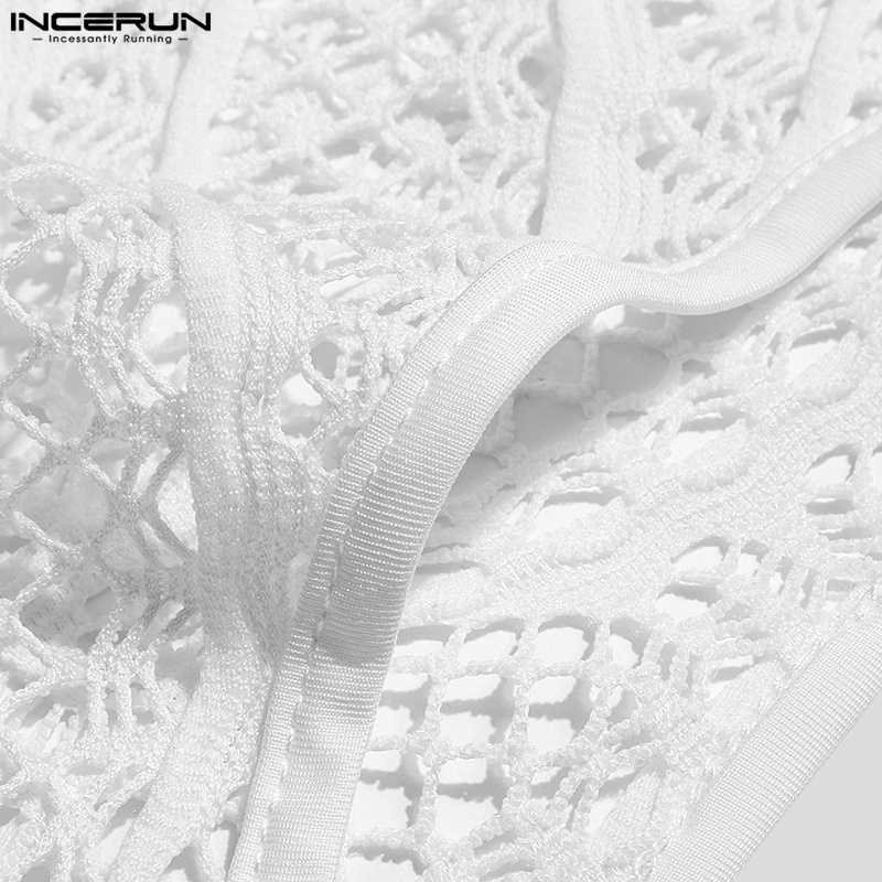 INCERUN Áo Lưới Ba Lỗ Thời Trang Đi Biển Mùa Hè Cho Nam