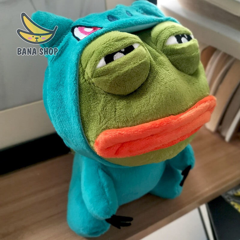 Gấu bông ếch xanh sad frog Pepe cosplay rùa khủng long pikachu Squirtle Charmander siêu bựa dành cho vozer