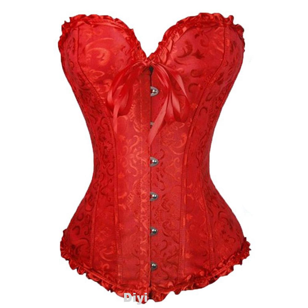 Boned Bridal Gothic Overbust Polyester Sexy Solid Women Corset