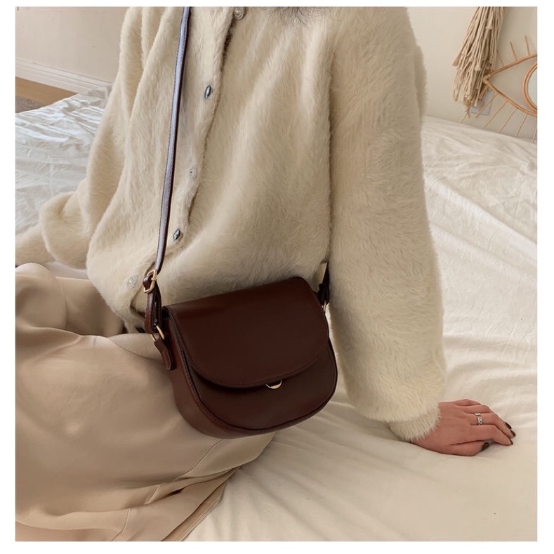 Túi Ulzzang Đeo Chéo Trơn Basic M16 Phong Cách Hàn Quốc