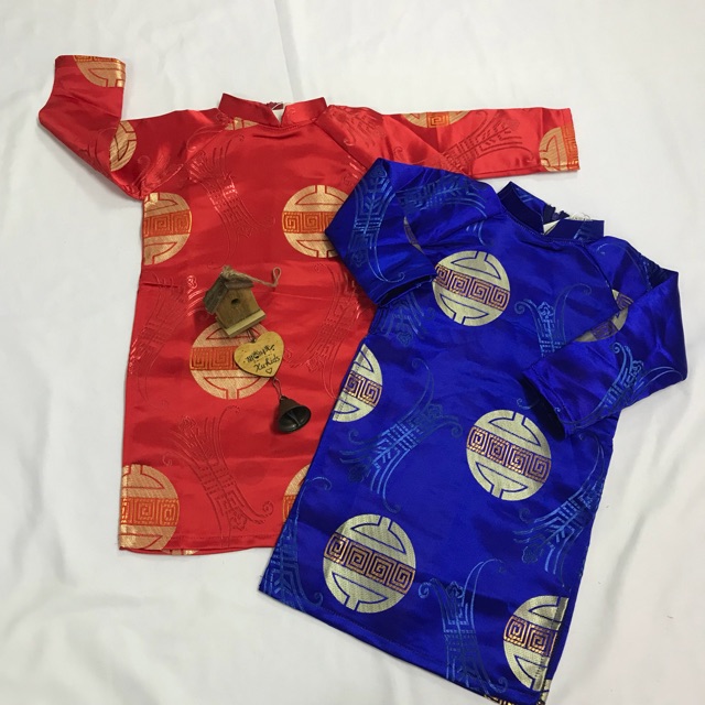 Áo dài đồng tiền bé trai