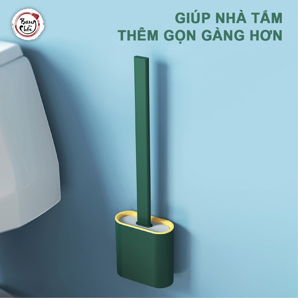 Chổi cọ nhà vệ sinh silicon BANG CHỔI cọ toilet tiện lợi 2 lớp màu mẫu mới 2020 PT-CVS