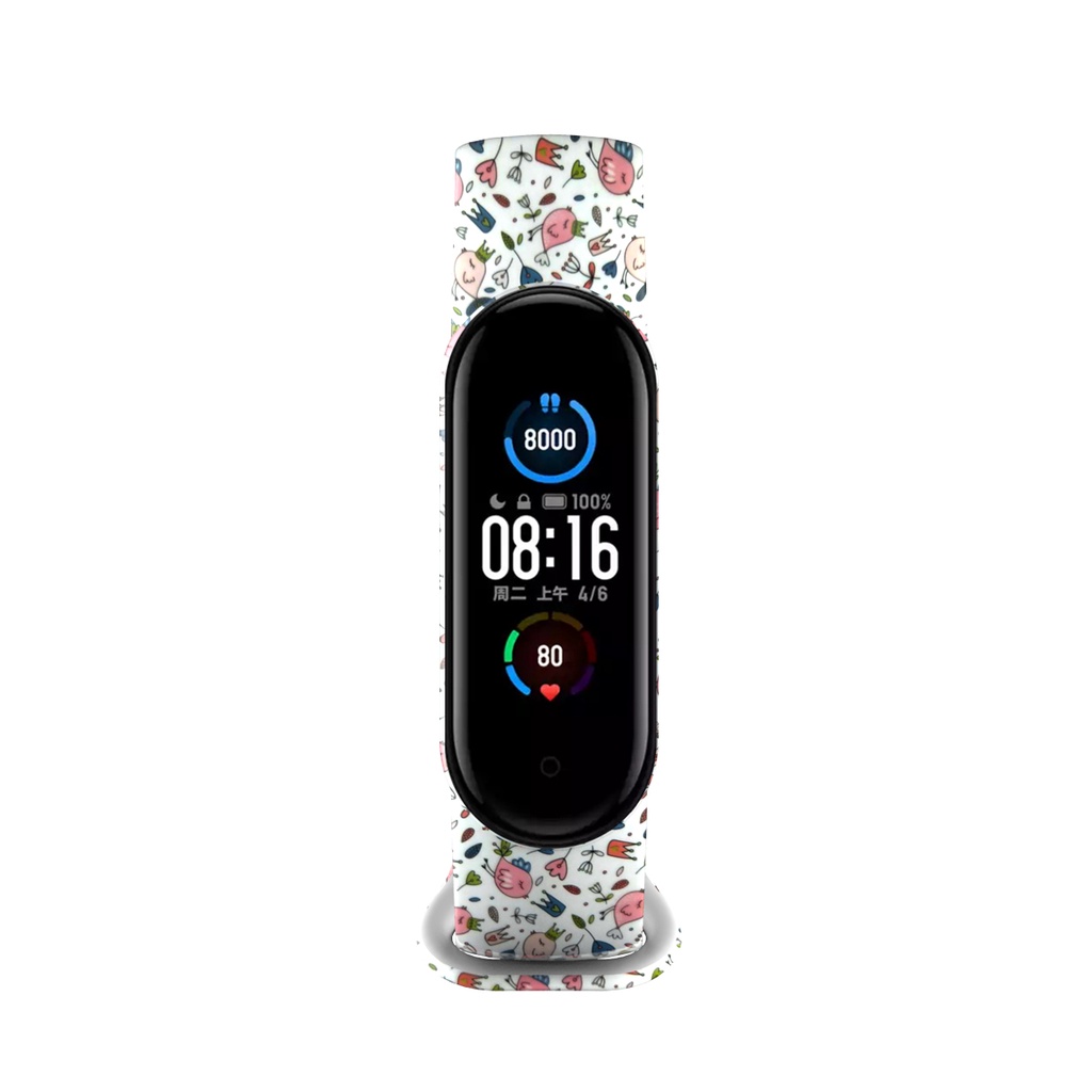 Dây Đeo Silicon Màu Rằn Ri Dành Cho Đồng Hồ Thông Minh Xiaomi Mi Band 5 Miband 5 6