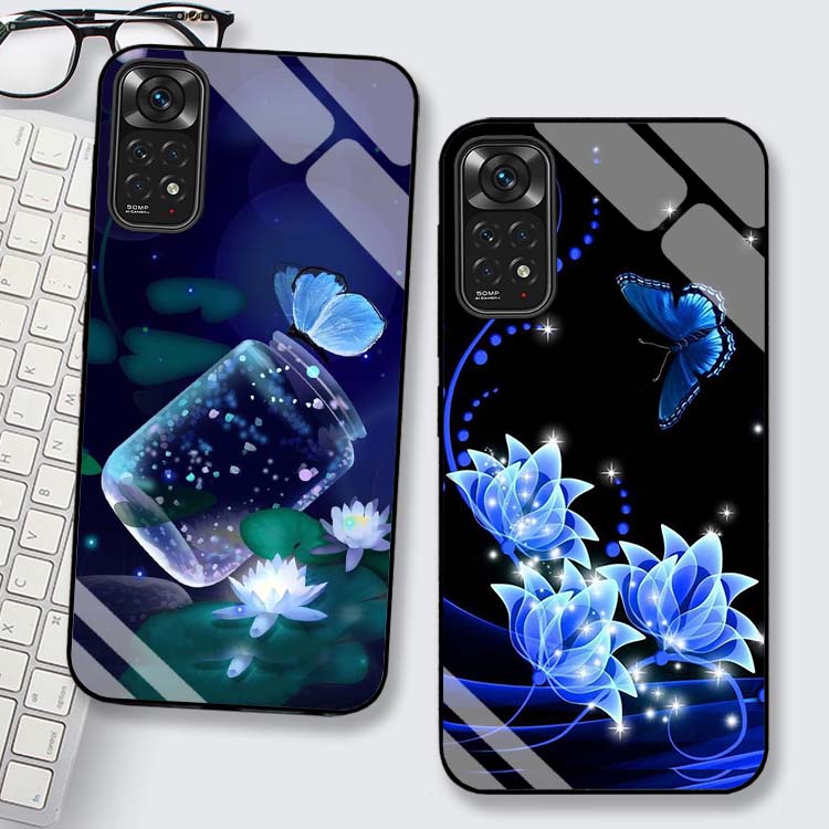 Ốp Lưng Xiaomi Redmi Note 11S , Note 11 4G, Note 11 5G, Note 11 Pro Mặt kính cường lực Cao Cấp, Sáng Bóng