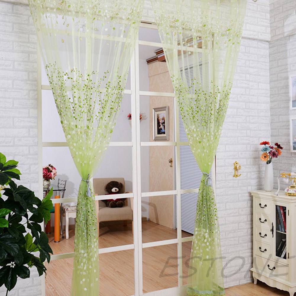 Rèm cửa sổ Vải Tuyn Họa Tiết Hoa Thời Trang