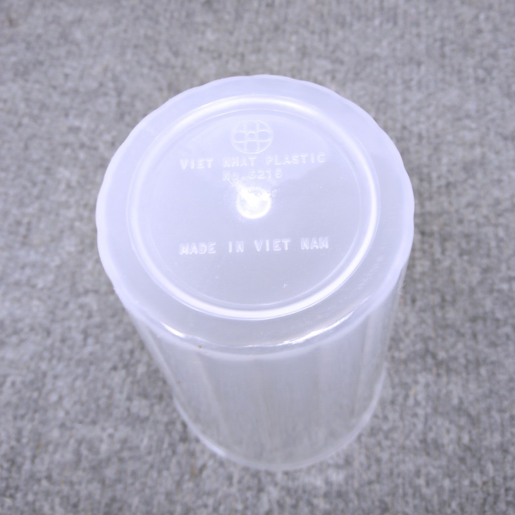 Set 10 cốc nhựa sọc uống nước hàng cao cấp , không mùi , màu trắng trong 6216