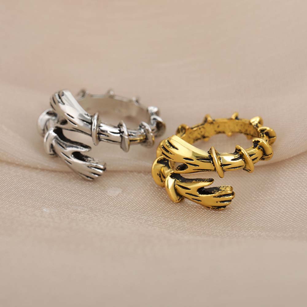 Nhẫn ôm ngón tay bằng hợp kim thiết kế cổ điển thời trang cho cặp đôi