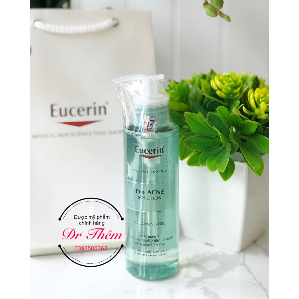 ✔️[CHÍNH HÃNG] GEL Rửa Mặt Eucerin Cho Da Nnhờn Mụn EUCERIN PRO ACNE CLEASING GEL 200ML